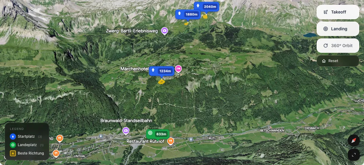 3D terrain map preview