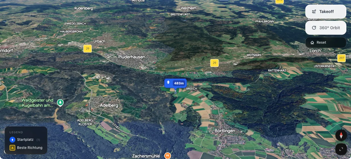 3D terrain map preview