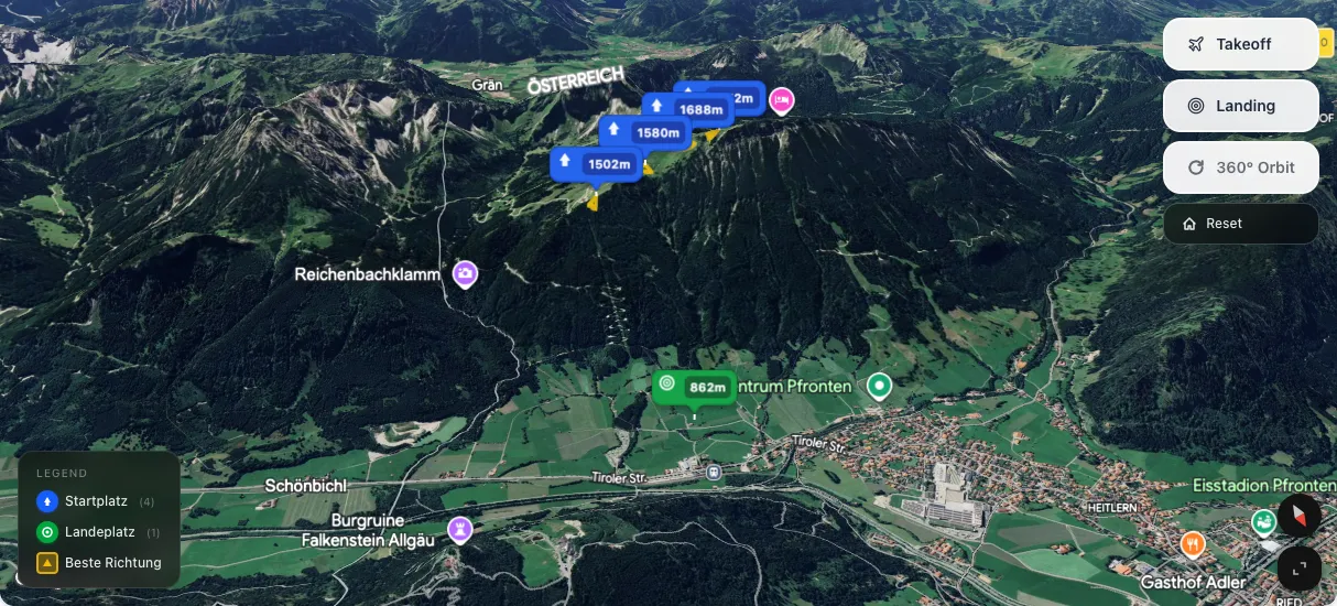 3D terrain map preview