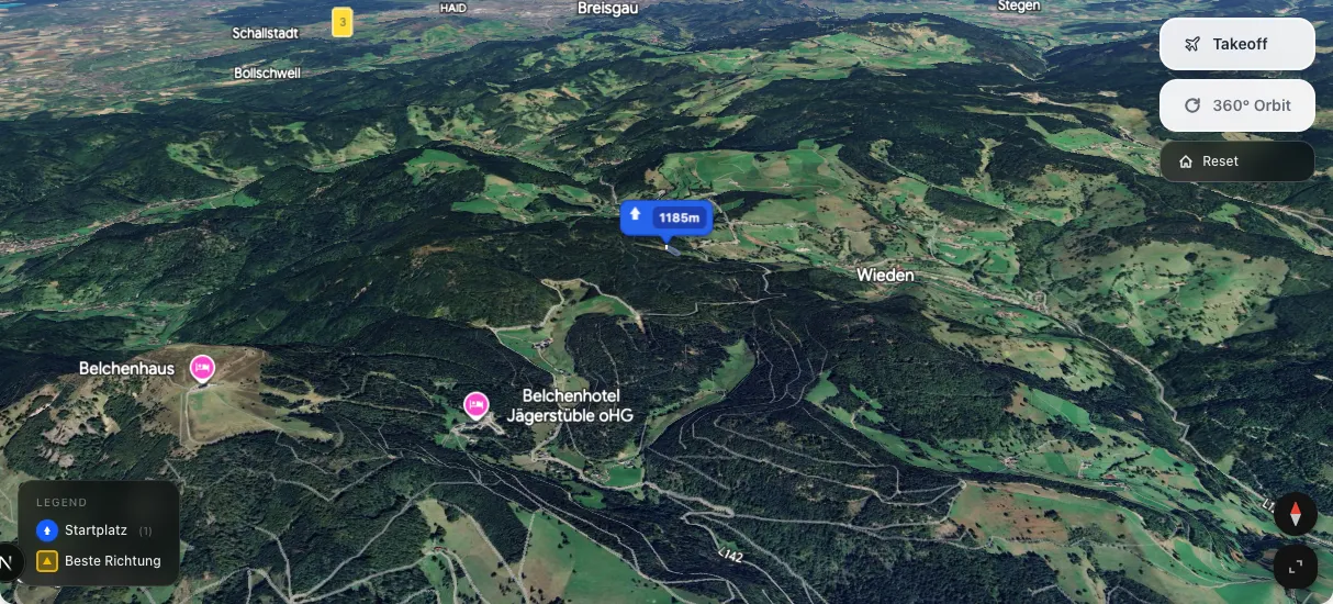 3D terrain map preview