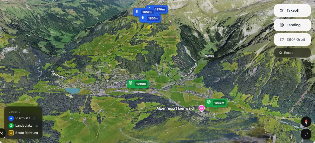 3D terrain map preview
