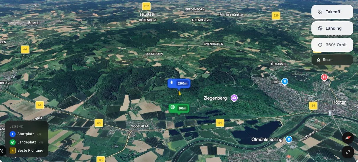 3D terrain map preview