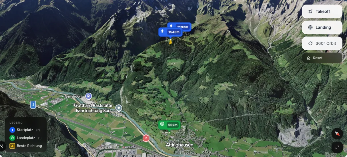 3D terrain map preview