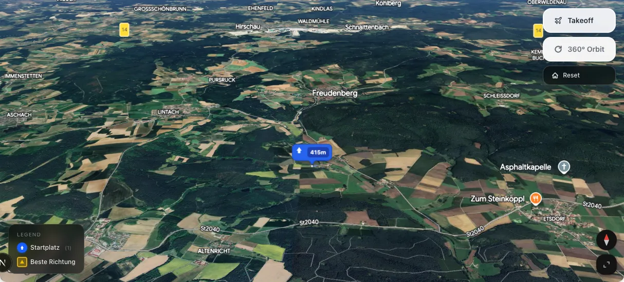 3D terrain map preview