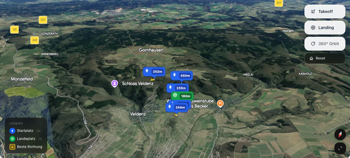 3D terrain map preview