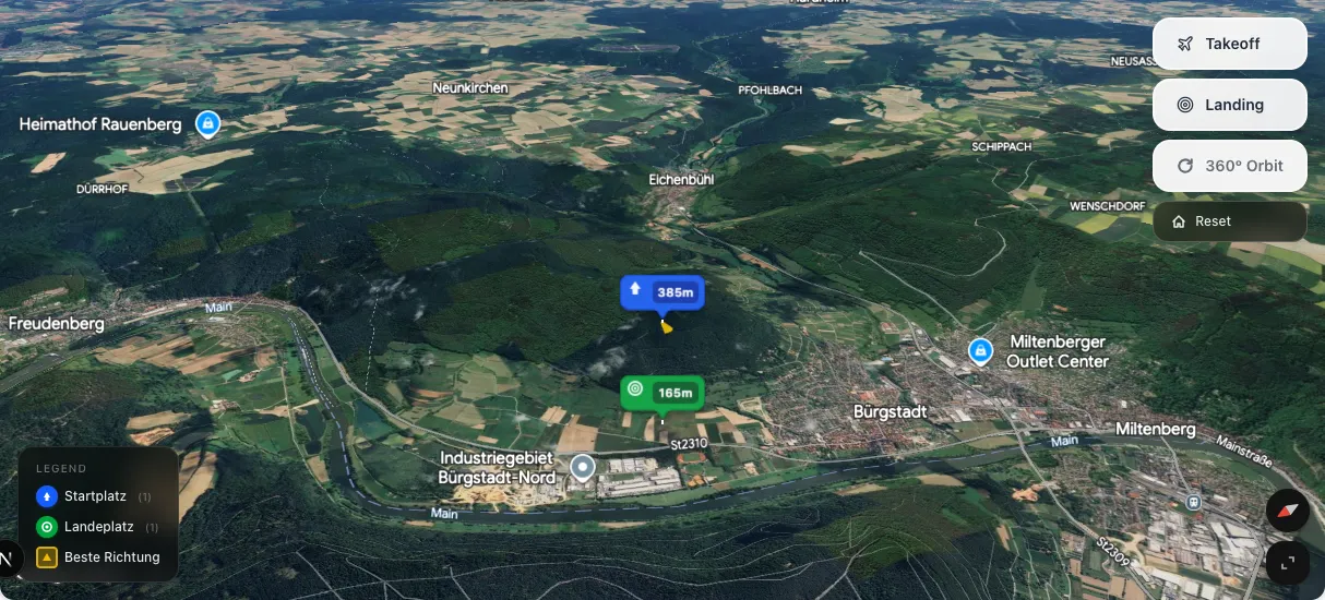 3D terrain map preview