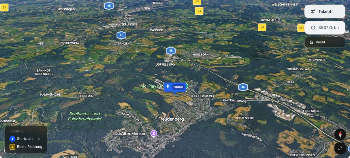 3D terrain map preview