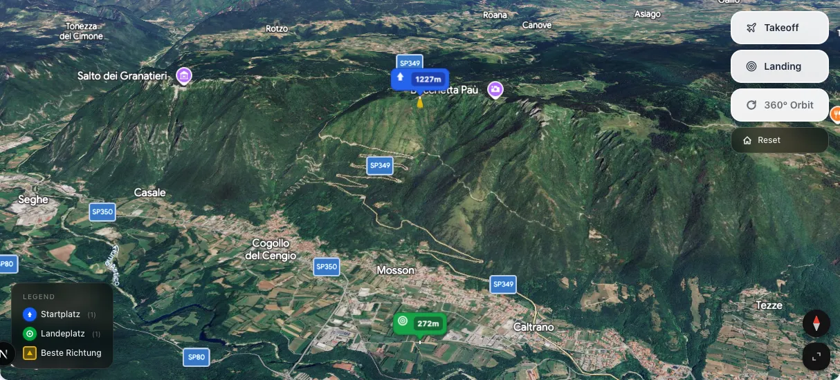 3D terrain map preview