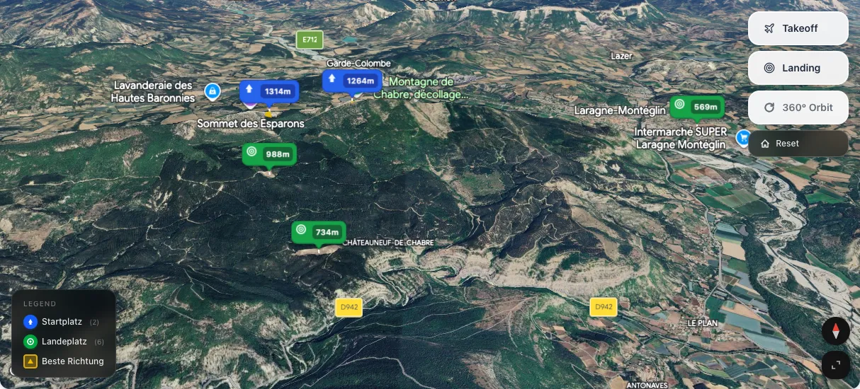 3D terrain map preview