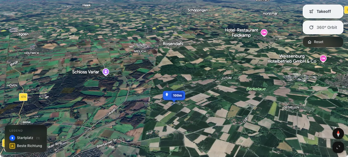 3D terrain map preview