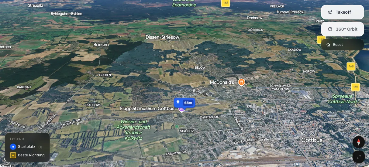 3D terrain map preview