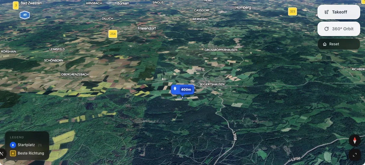 3D terrain map preview