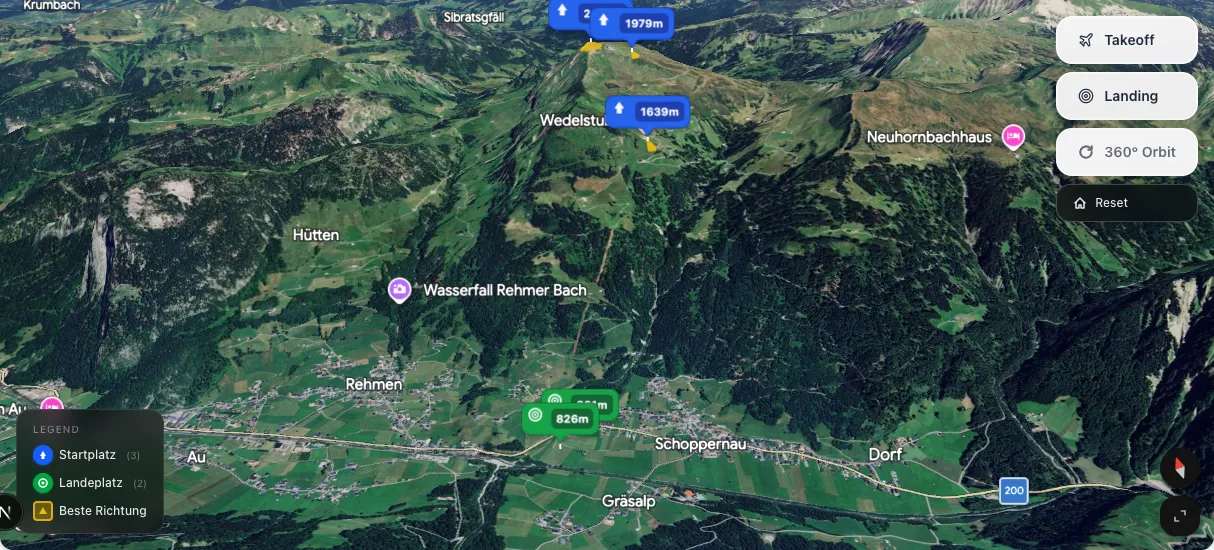 3D terrain map preview