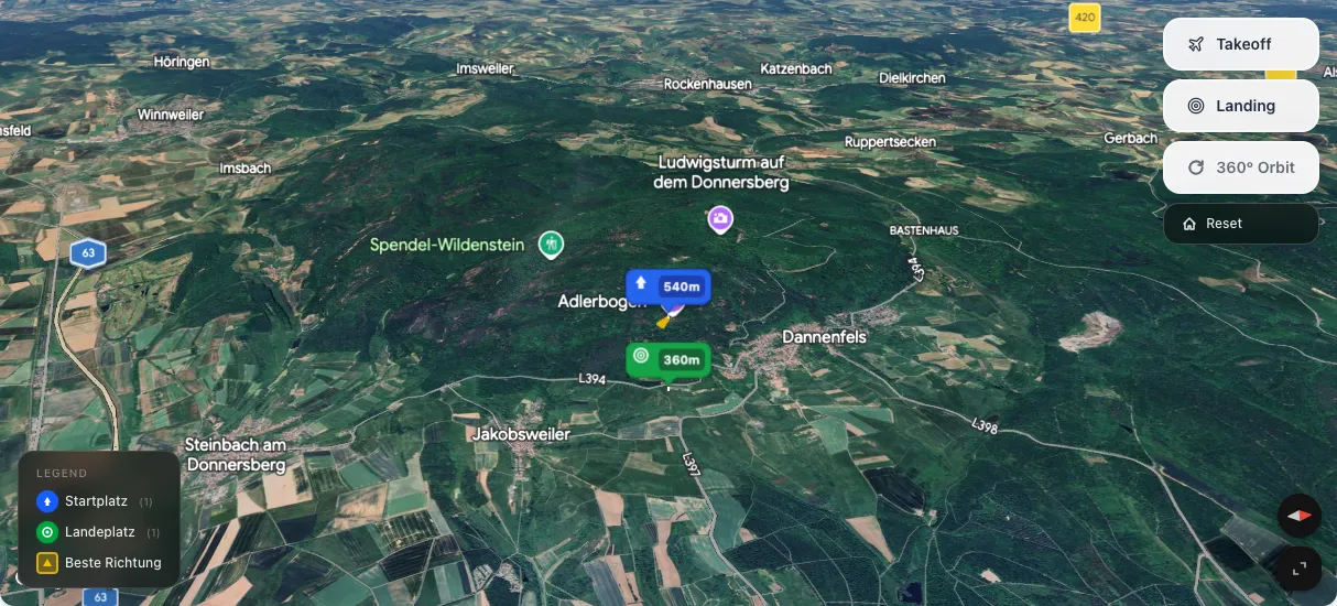 3D terrain map preview