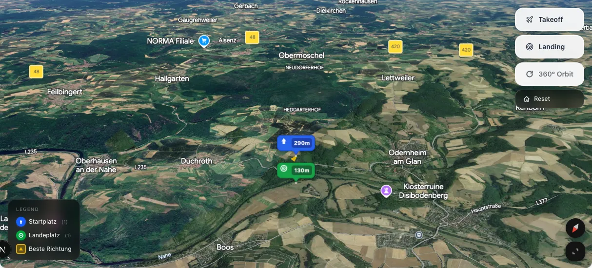 3D terrain map preview