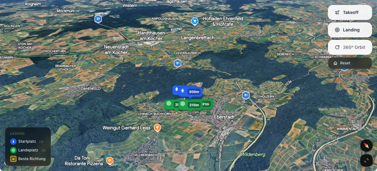3D terrain map preview