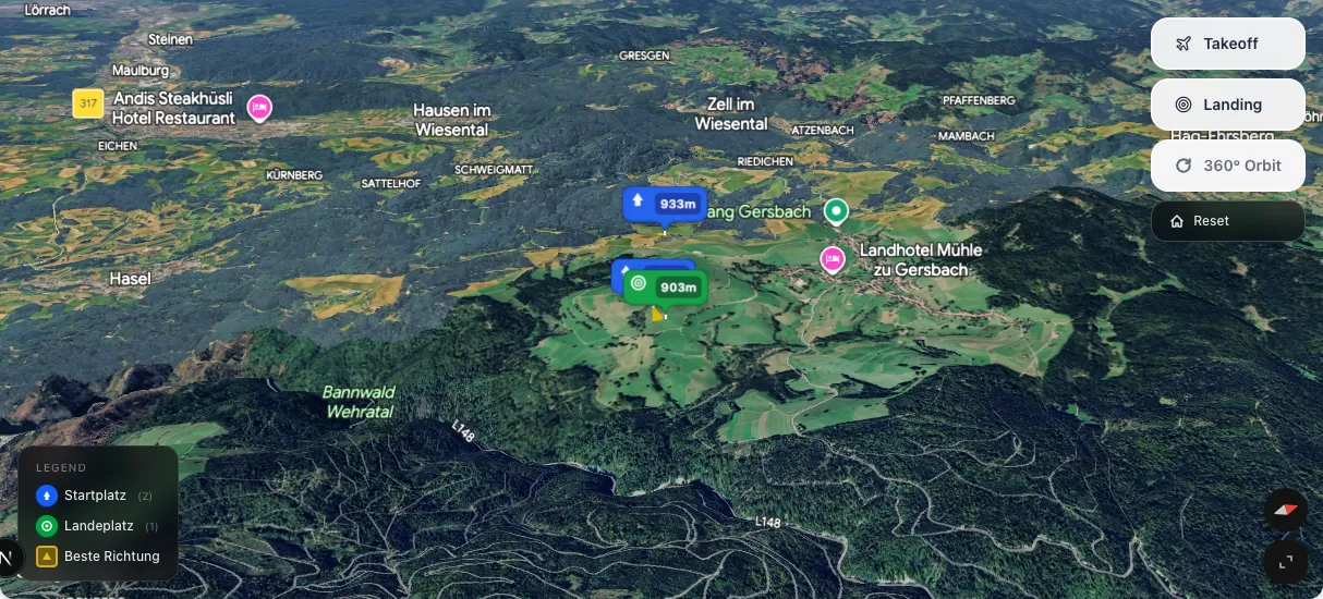 3D terrain map preview