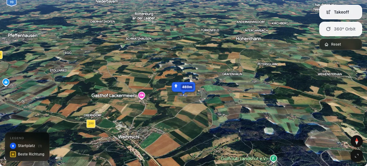 3D terrain map preview