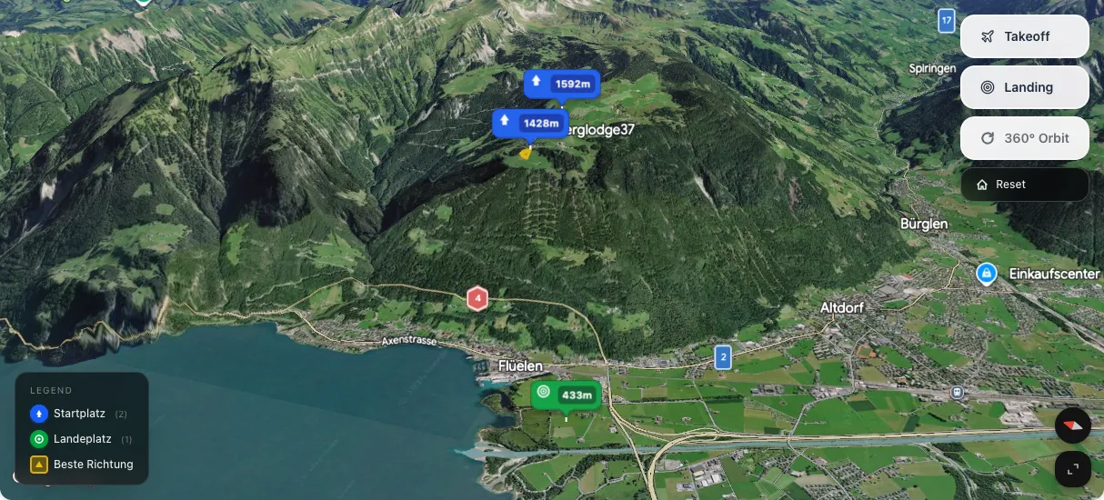 3D terrain map preview