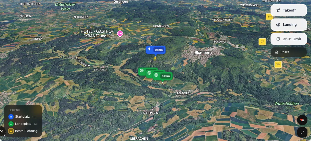 3D terrain map preview