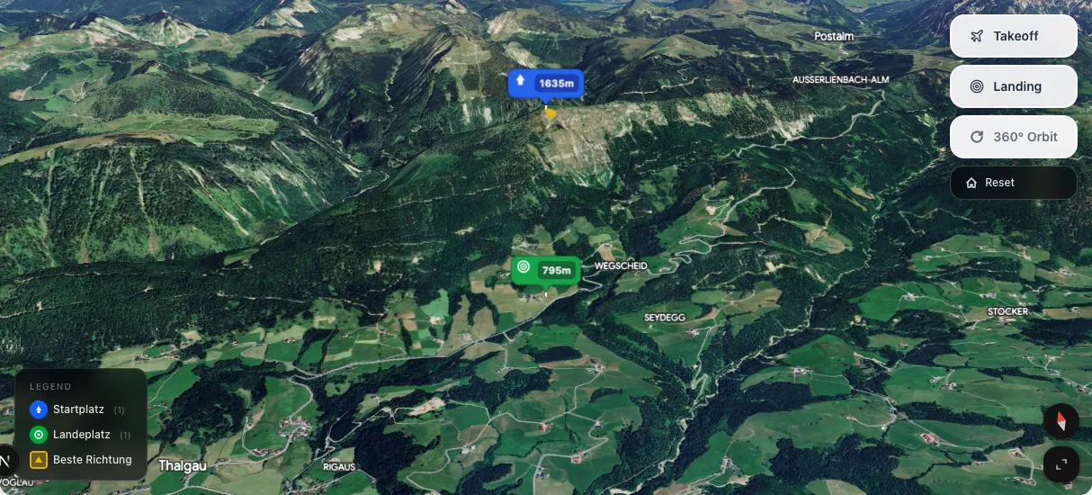 3D terrain map preview