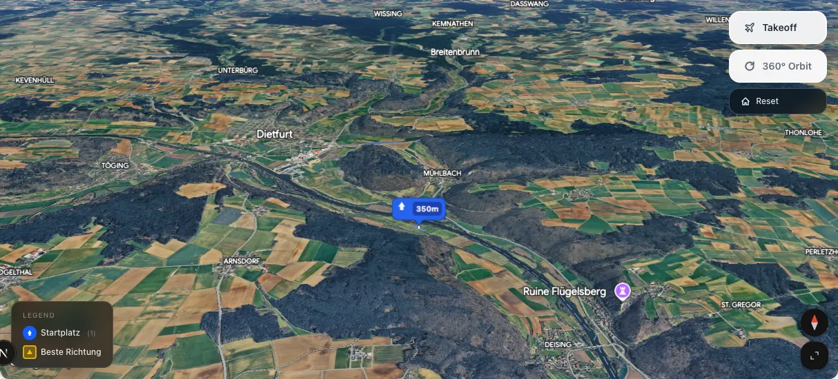 3D terrain map preview