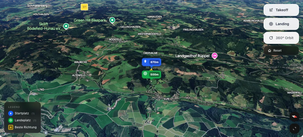 3D terrain map preview