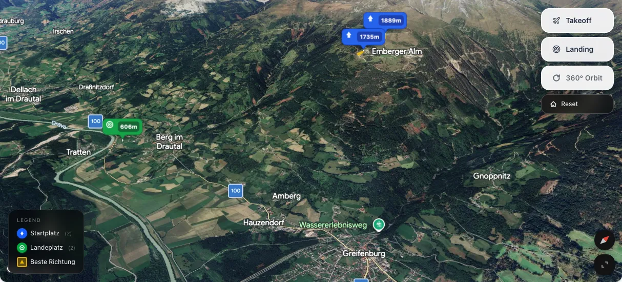 3D terrain map preview