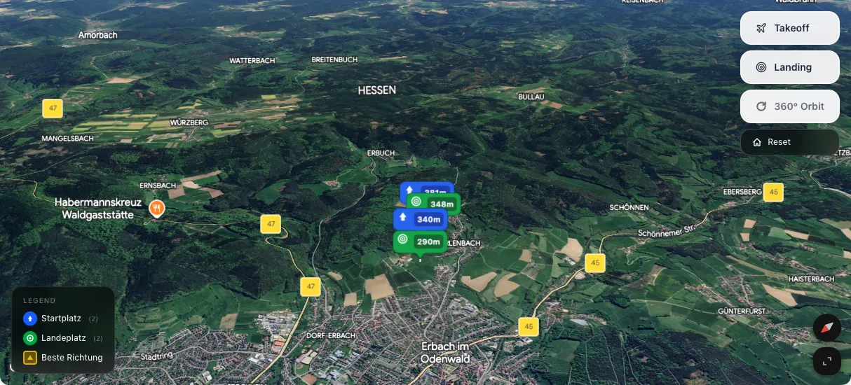 3D terrain map preview