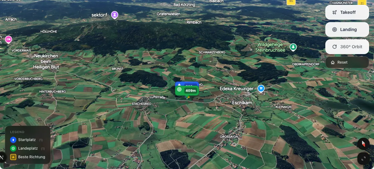 3D terrain map preview