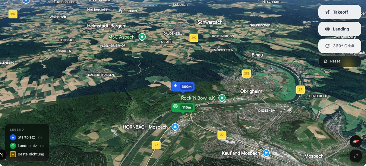 3D terrain map preview