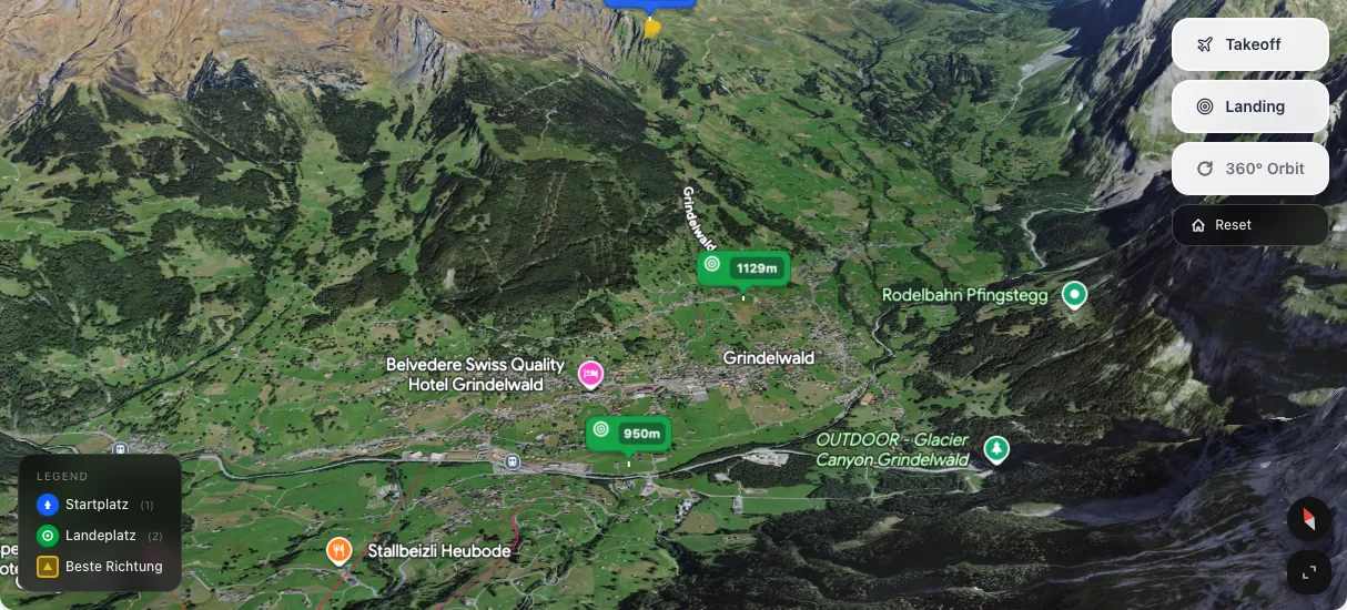 3D terrain map preview