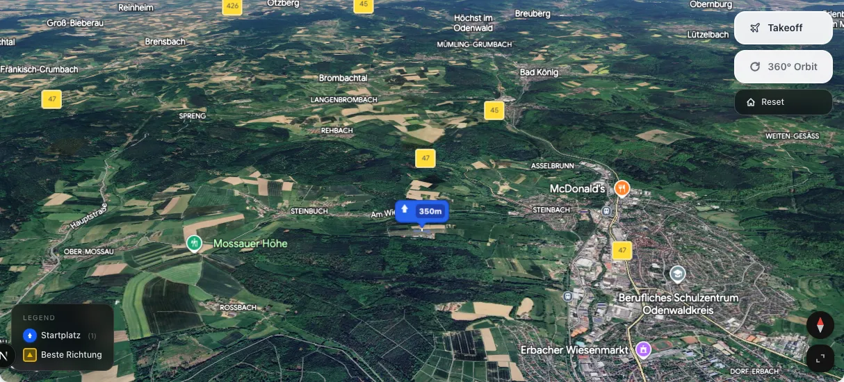 3D terrain map preview