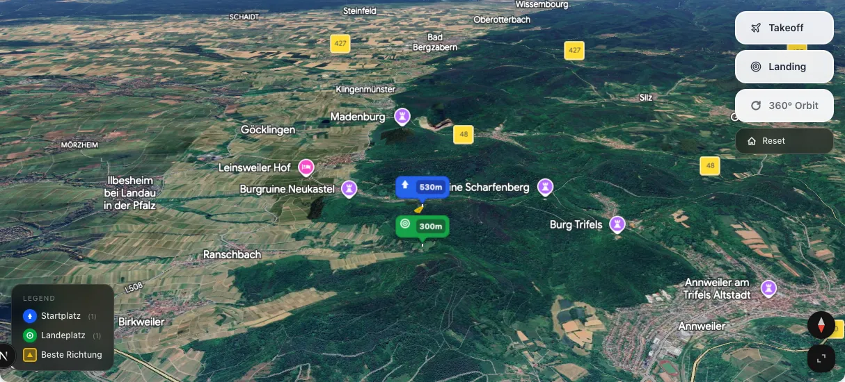 3D terrain map preview