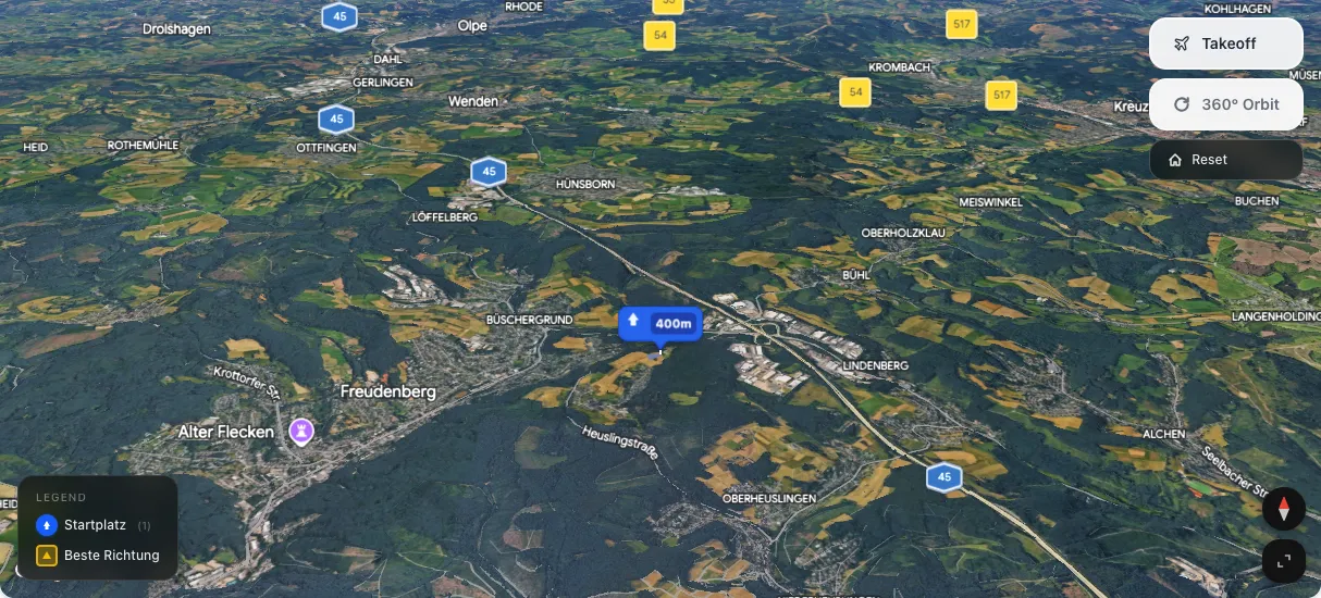 3D terrain map preview
