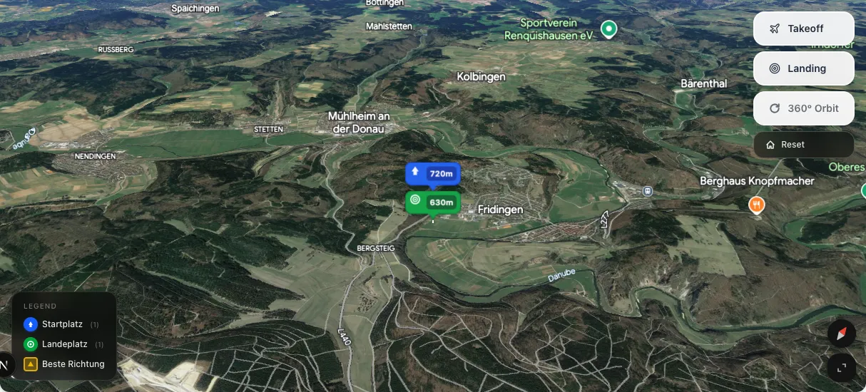 3D terrain map preview