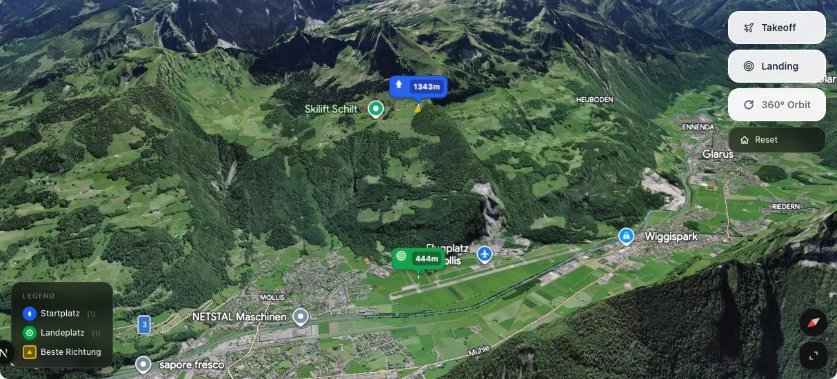 3D terrain map preview