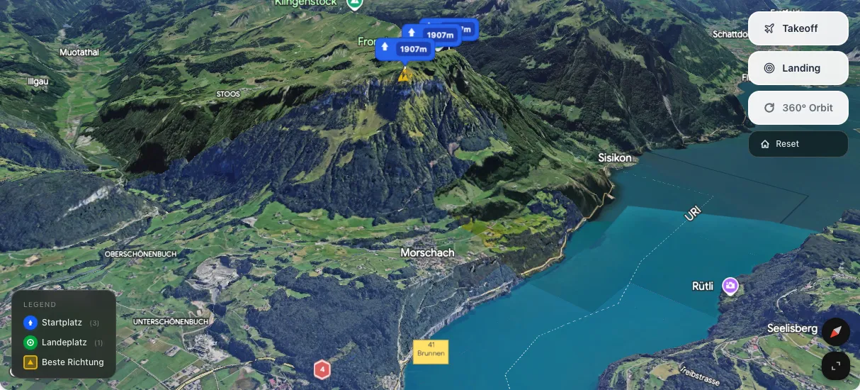 3D terrain map preview