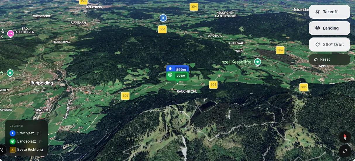 3D terrain map preview