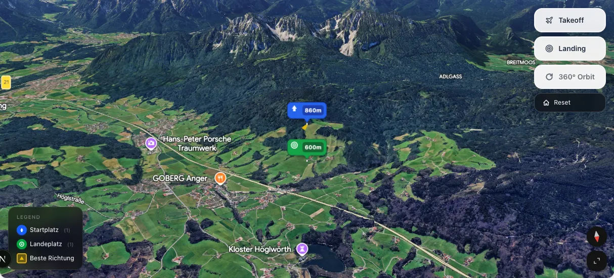 3D terrain map preview