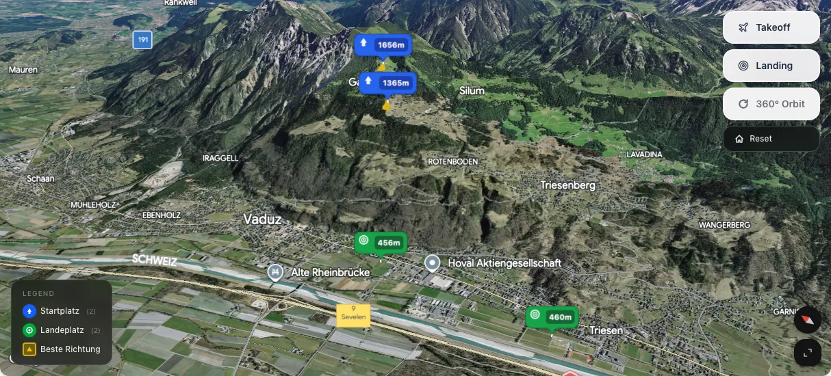 3D terrain map preview