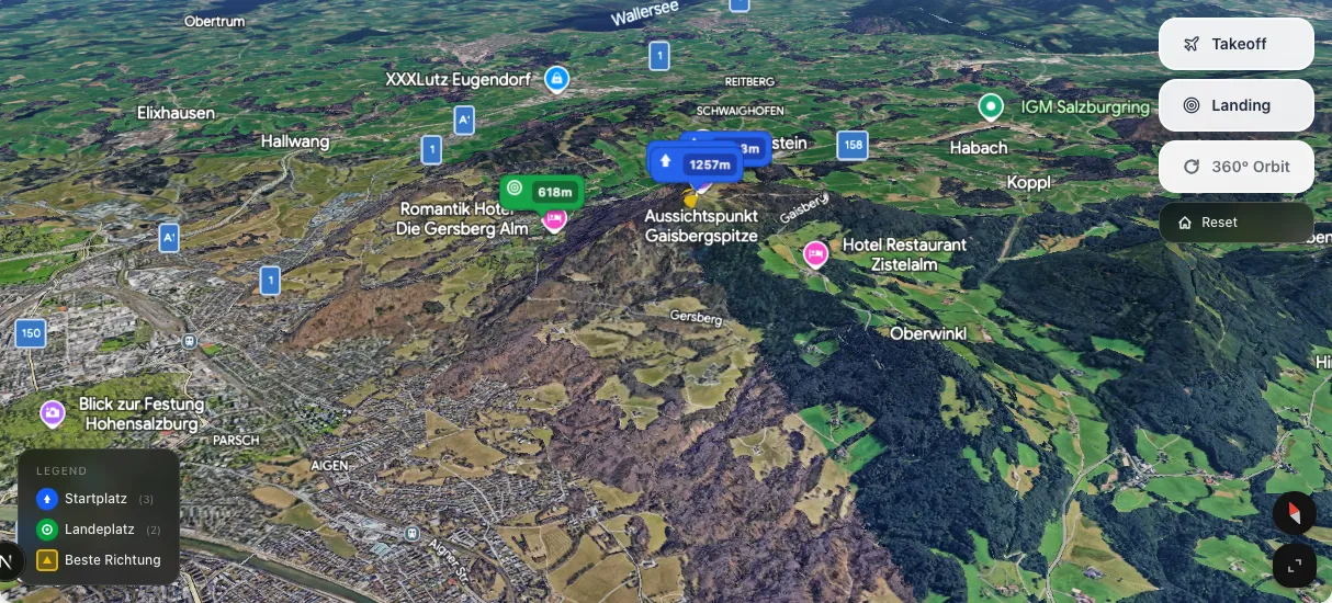 3D terrain map preview