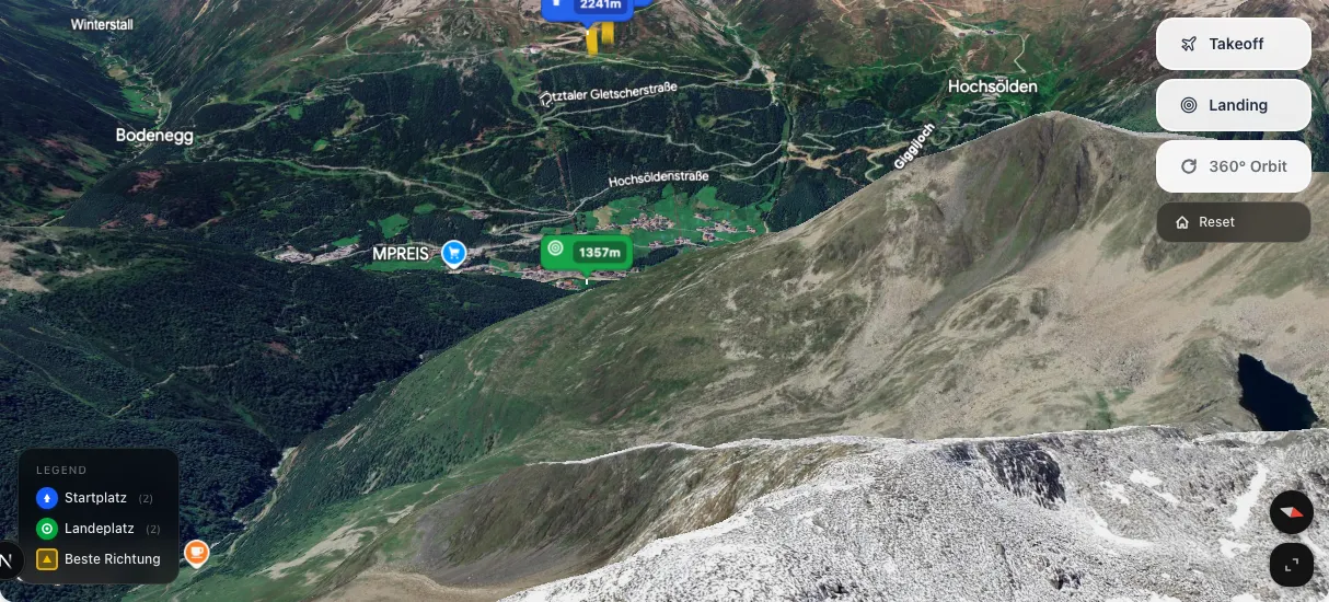 3D terrain map preview