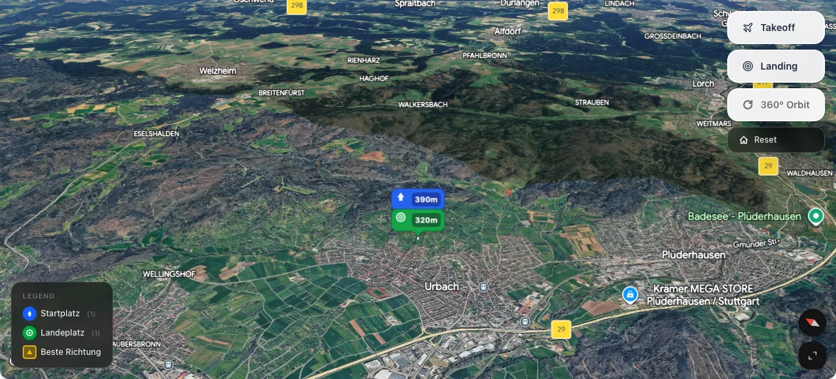 3D terrain map preview