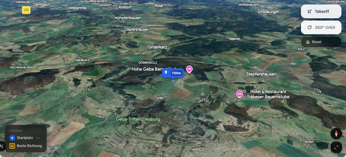 3D terrain map preview