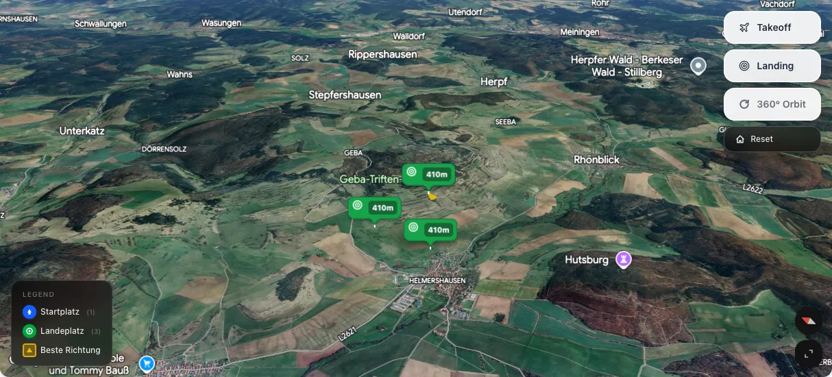 3D terrain map preview