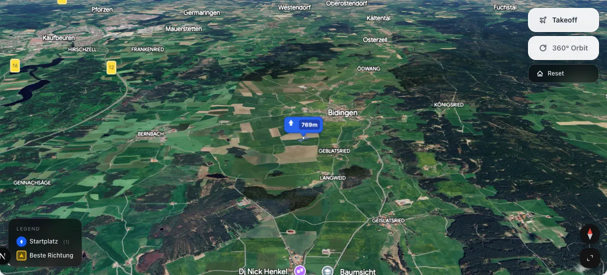 3D terrain map preview