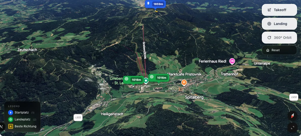 3D terrain map preview