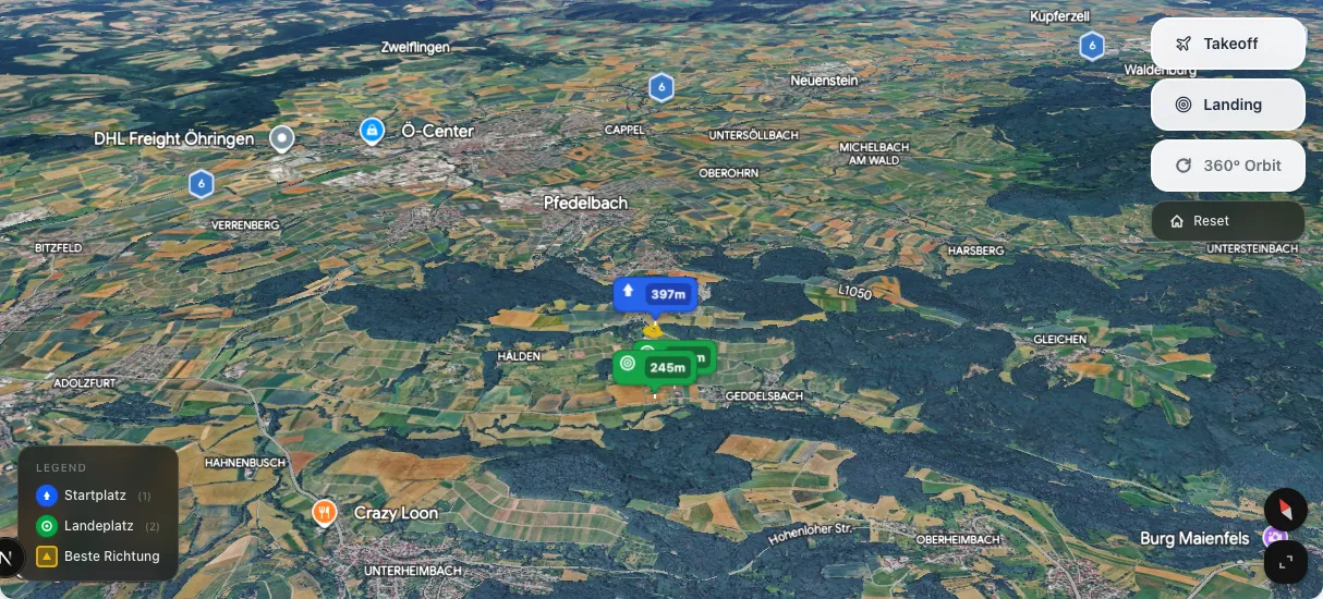 3D terrain map preview