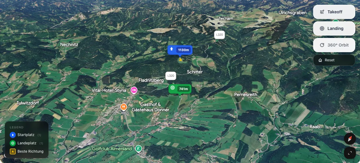 3D terrain map preview